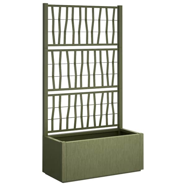 vidaXL Aianduk trellisega Roheline 80 x 36 x 140 cm PP