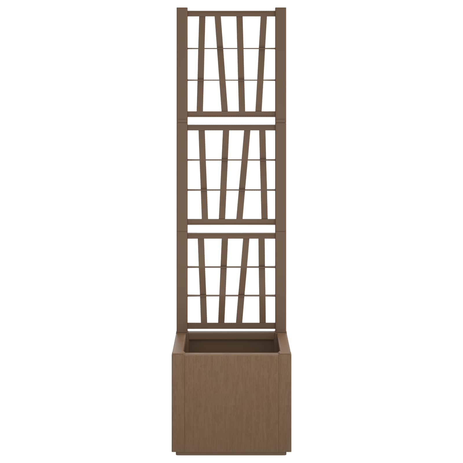 Thumbnail - vidaXL Gartenpflanzer mit Gitter Braun 36 x 36 x 140 cm PP