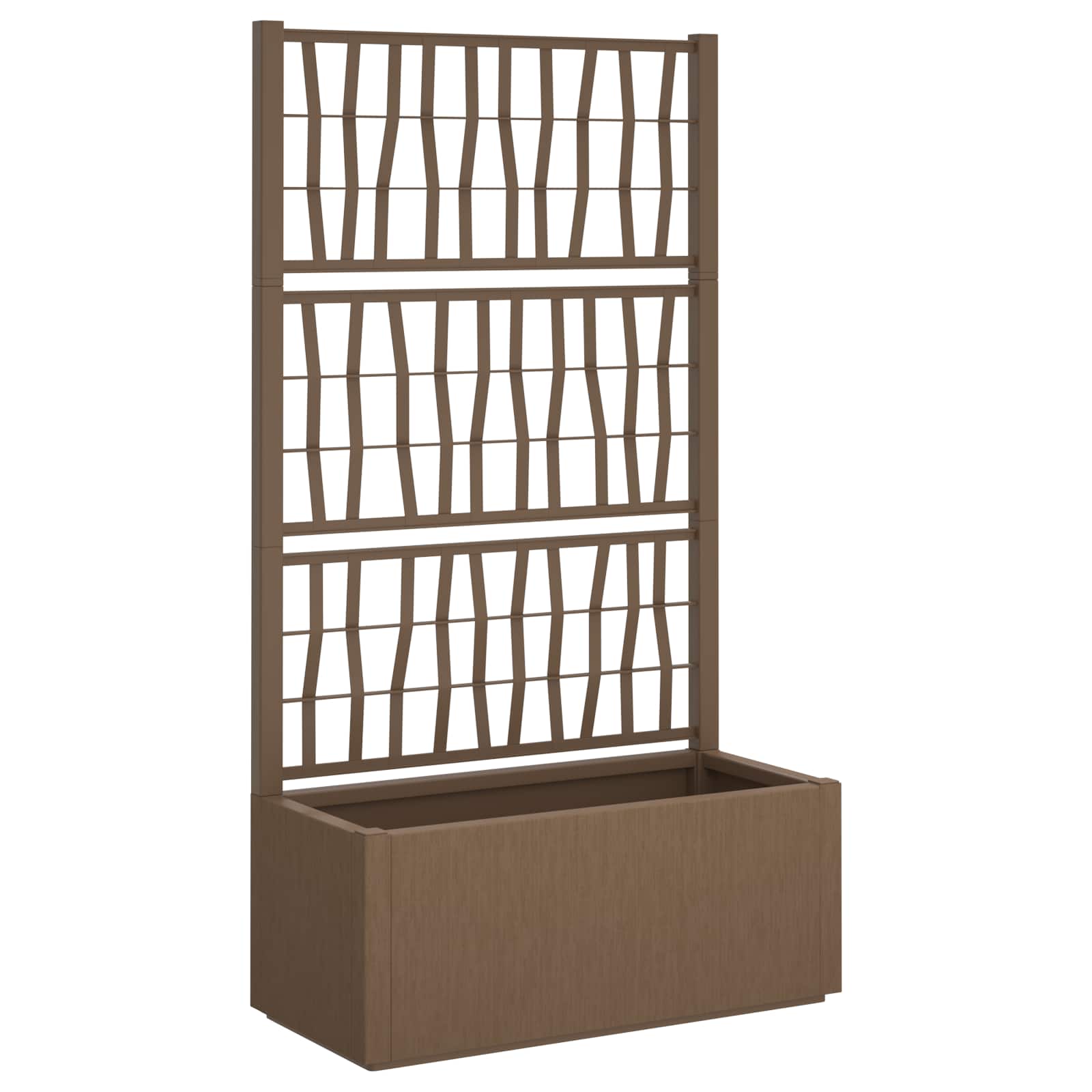 vidaXL Záhradný kvetináč s trellis Hnedá 80 x 36 x 140 cm PP