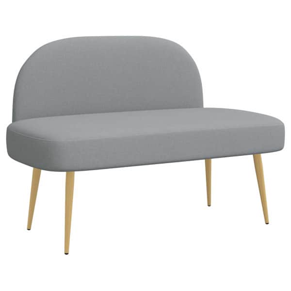 vidaXL Polsterdatud pink seljatoega Helehall 110 x 60 x 76 cm