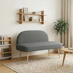 Oblazinjena klop z naslonom Temno siva 110 x 60 x 76 cm