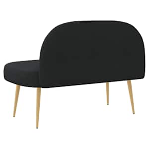 Čalouněná lavice s opěrkou Černá 110 x 60 x 76 cm Polyester - obrázek 4