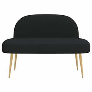 Čalouněná lavice s opěrkou Černá 110 x 60 x 76 cm Polyester - obrázek 3
