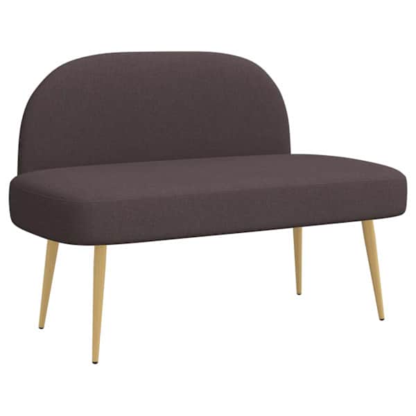 vidaXL Polsterdatud pink seljatoega Tumepruun 110 x 60 x 76 cm