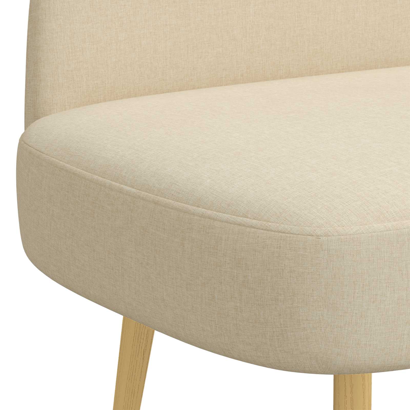 Oblazinjena klop z naslonom Krem 110 x 60 x 76 cm Poliester - slika 5
