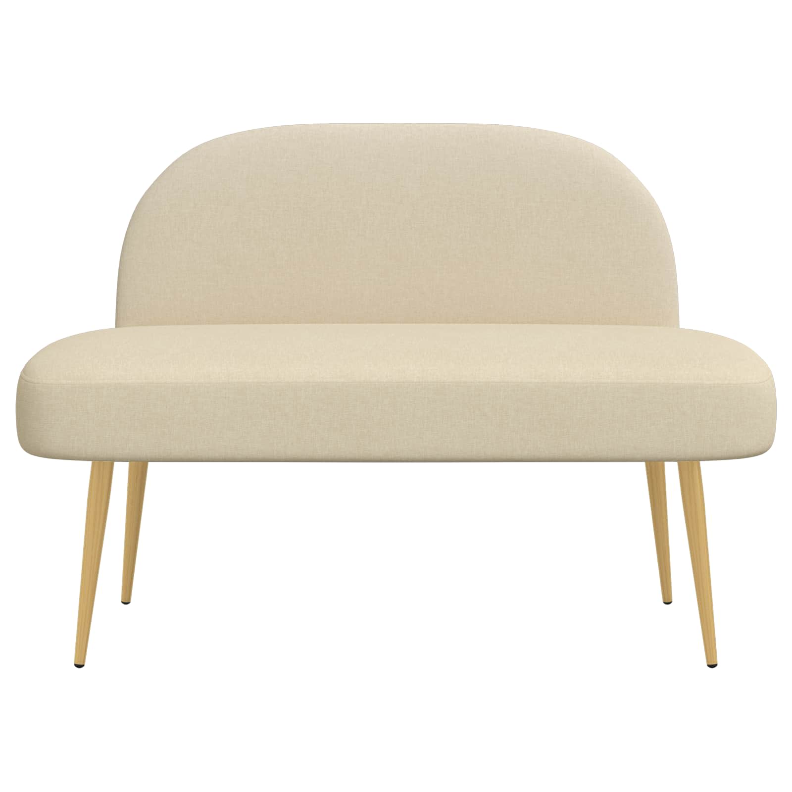 Oblazinjena klop z naslonom Krem 110 x 60 x 76 cm Poliester - slika 3