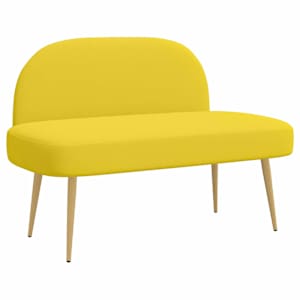 vidaXL Polsterdatud pink seljatoega Helekollane 110 x 60 x 76 cm
