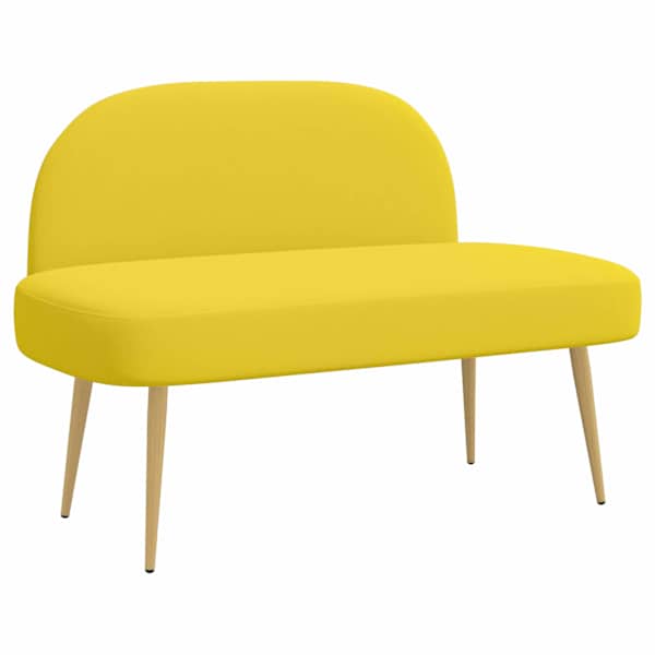 vidaXL Polsterdatud pink seljatoega Helekollane 110 x 60 x 76 cm
