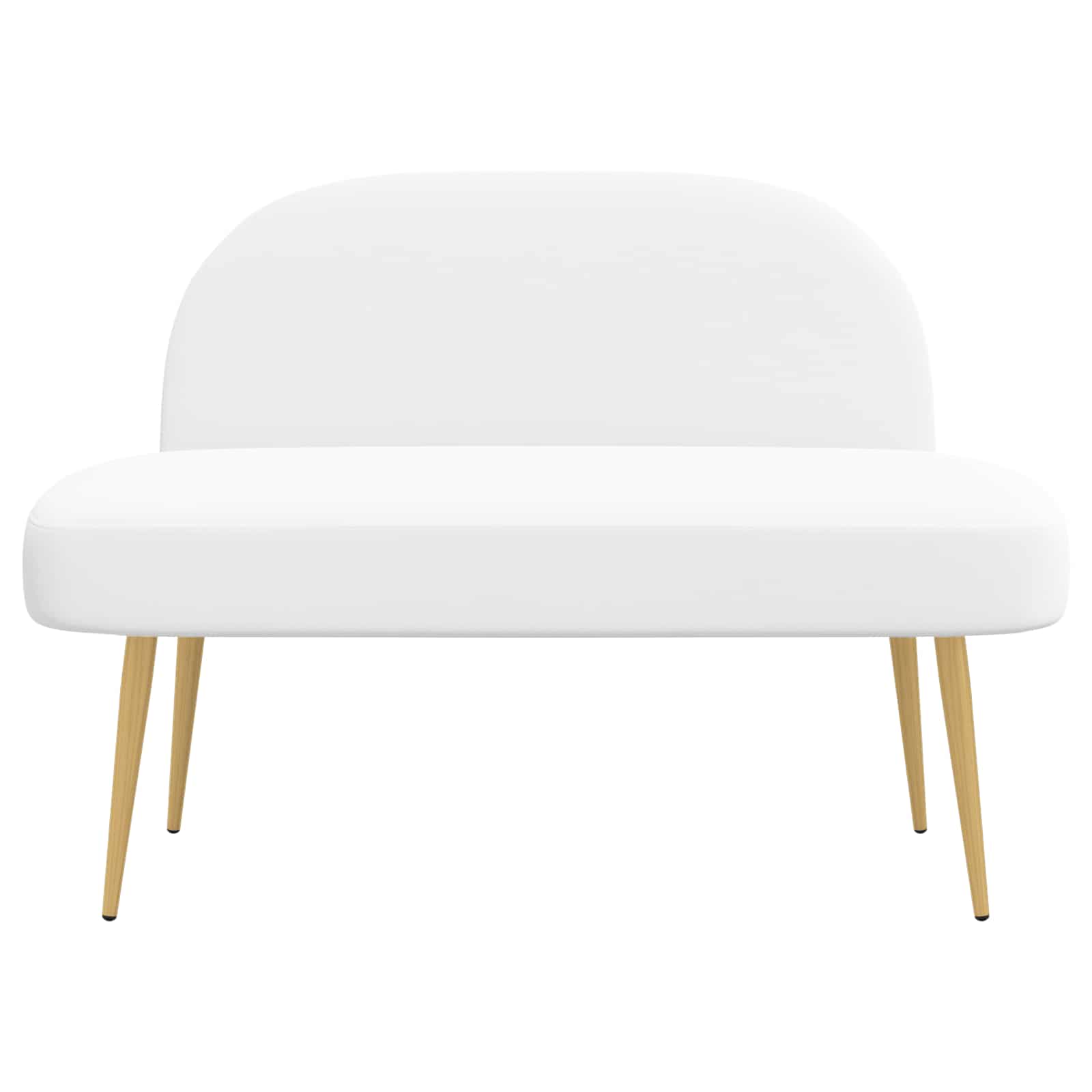 Oblazinjena klop z naslonom Bela 110 x 60 x 76 cm Poliester - slika 3