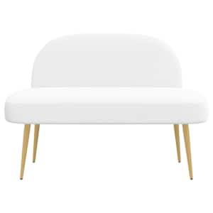 Čalouněná lavice s opěrkou Bílá 110 x 60 x 76 cm Polyester - obrázek 3