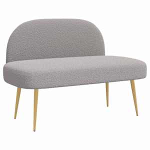 vidaXL Polsterdatud pink seljatoega Helehall 110 x 60 x 76 cm Boucl&eacute;