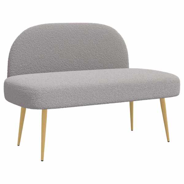 vidaXL Polsterdatud pink seljatoega Helehall 110 x 60 x 76 cm Boucl&eacute;