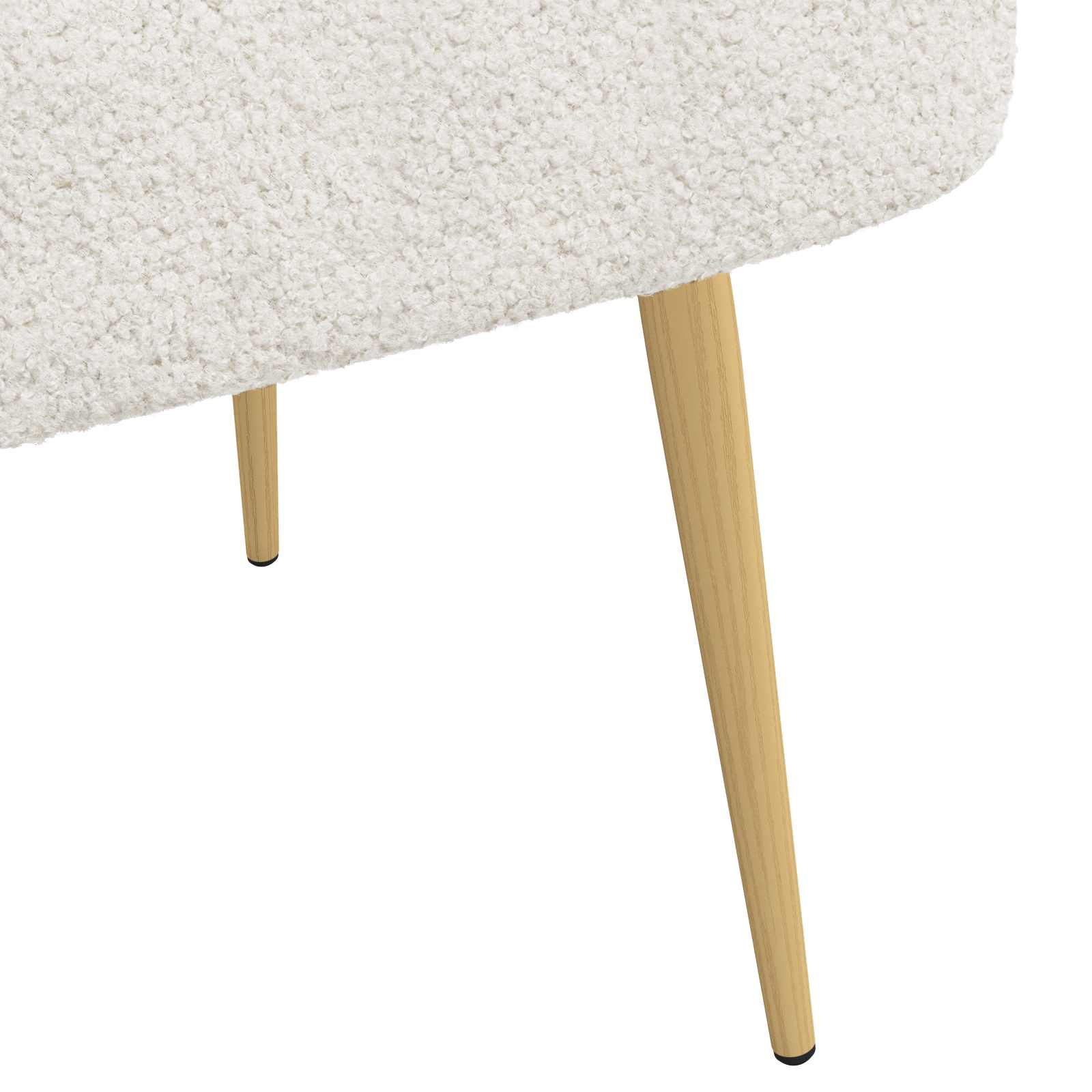 Oblazinjena klop z naslonom Krem 110 x 60 x 76 cm Bouclé - slika 6