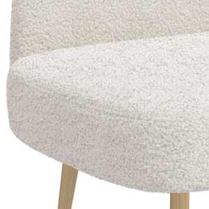 Čalouněná lavice s opěrkou Krémová 110 x 60 x 76 cm Bouclé - obrázek 5