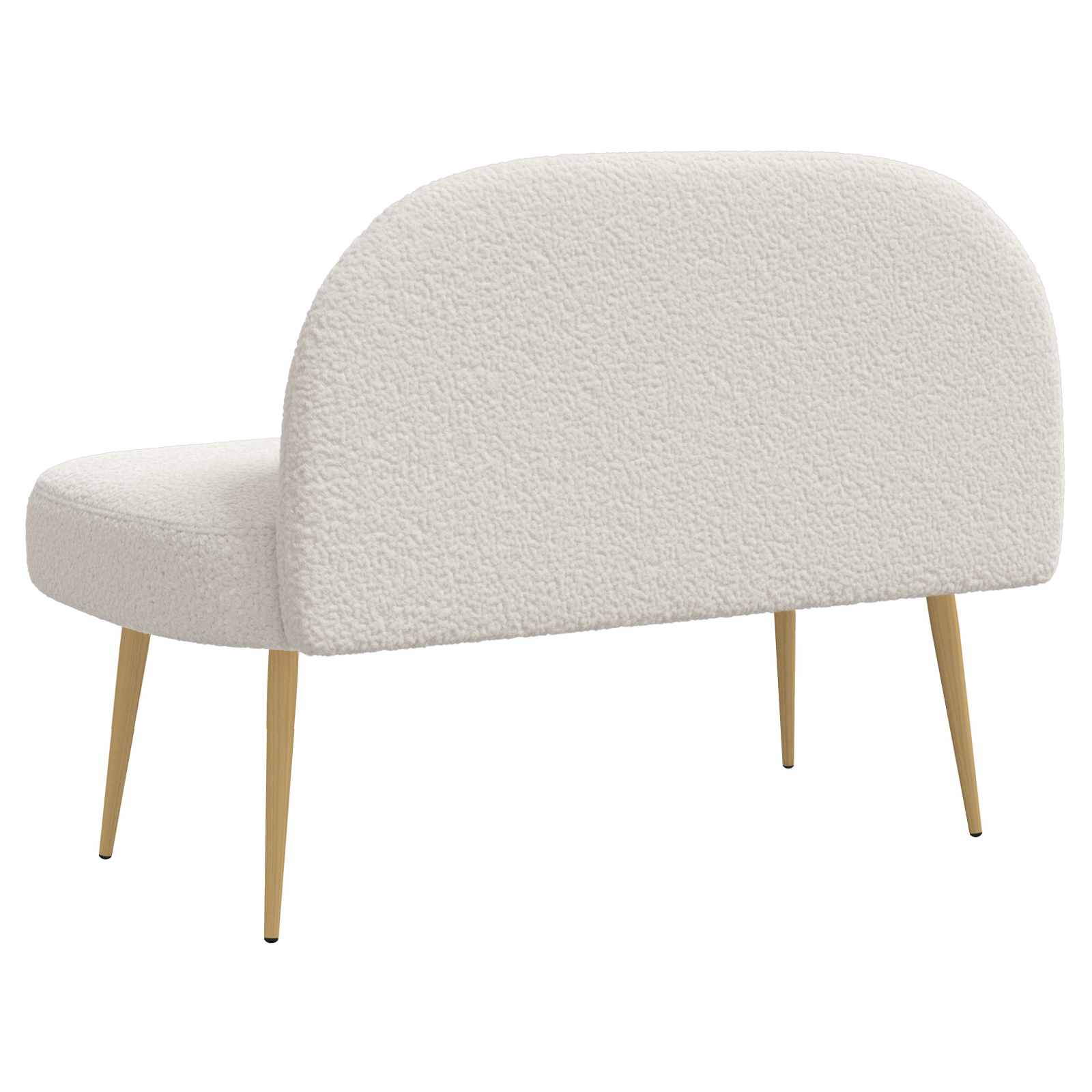 Oblazinjena klop z naslonom Krem 110 x 60 x 76 cm Bouclé - slika 4