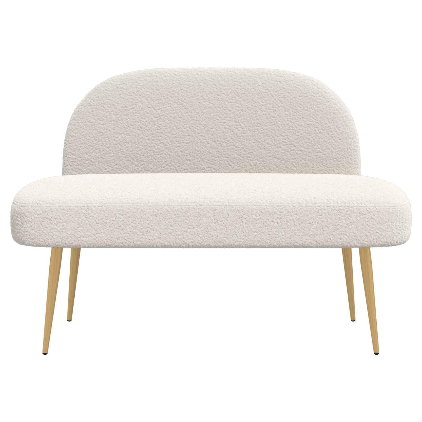 Oblazinjena klop z naslonom Krem 110 x 60 x 76 cm Bouclé - slika 3