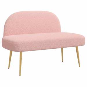 vidaXL Polsterdatud pink seljatoega Roosa 110 x 60 x 76 cm Boucl&eacute;