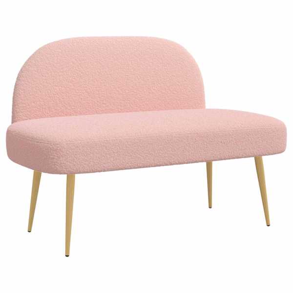vidaXL Polsterdatud pink seljatoega Roosa 110 x 60 x 76 cm Boucl&eacute;