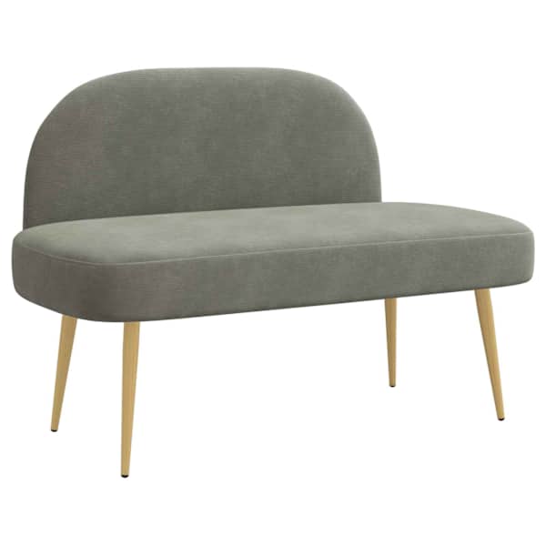 vidaXL Polsterdatud pink seljatoega Helehall 110 x 60 x 76 cm