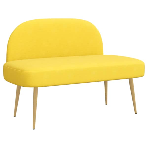 vidaXL Polsterdatud pink seljatoega Helekollane 110 x 60 x 76 cm