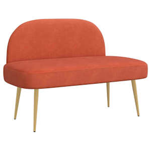 vidaXL Polsterdatud pink seljatoega Punane oranž 110 x 60 x 76 cm