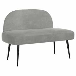 vidaXL Polsterdatud pink seljatoega Helehall 110 x 60 x 76 cm Samet