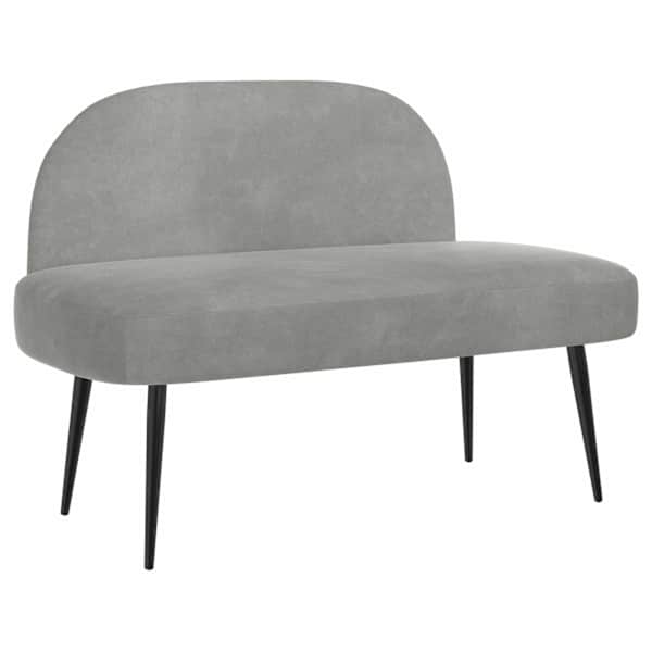 vidaXL Polsterdatud pink seljatoega Helehall 110 x 60 x 76 cm Samet