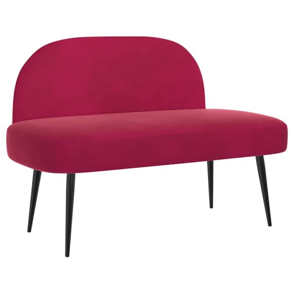 vidaXL Polsterdatud pink seljatoega Veinipunane 110 x 60 x 76 cm Samet