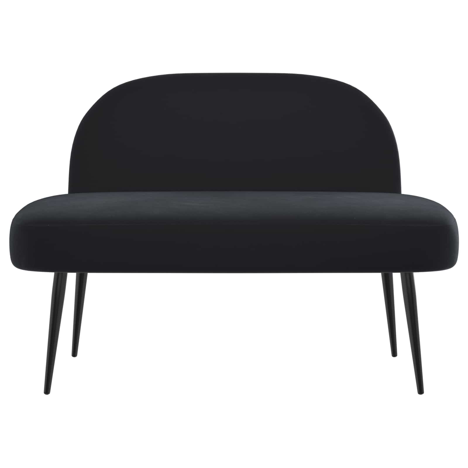 Oblazinjena klop z naslonom Črna 110 x 60 x 76 cm Žamet - slika 3