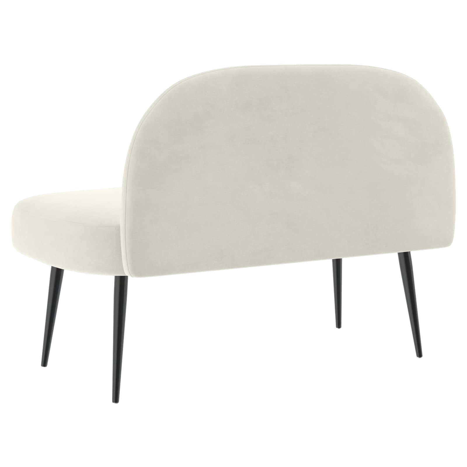 Oblazinjena klop z naslonom Krem 110 x 60 x 76 cm Žamet - slika 4