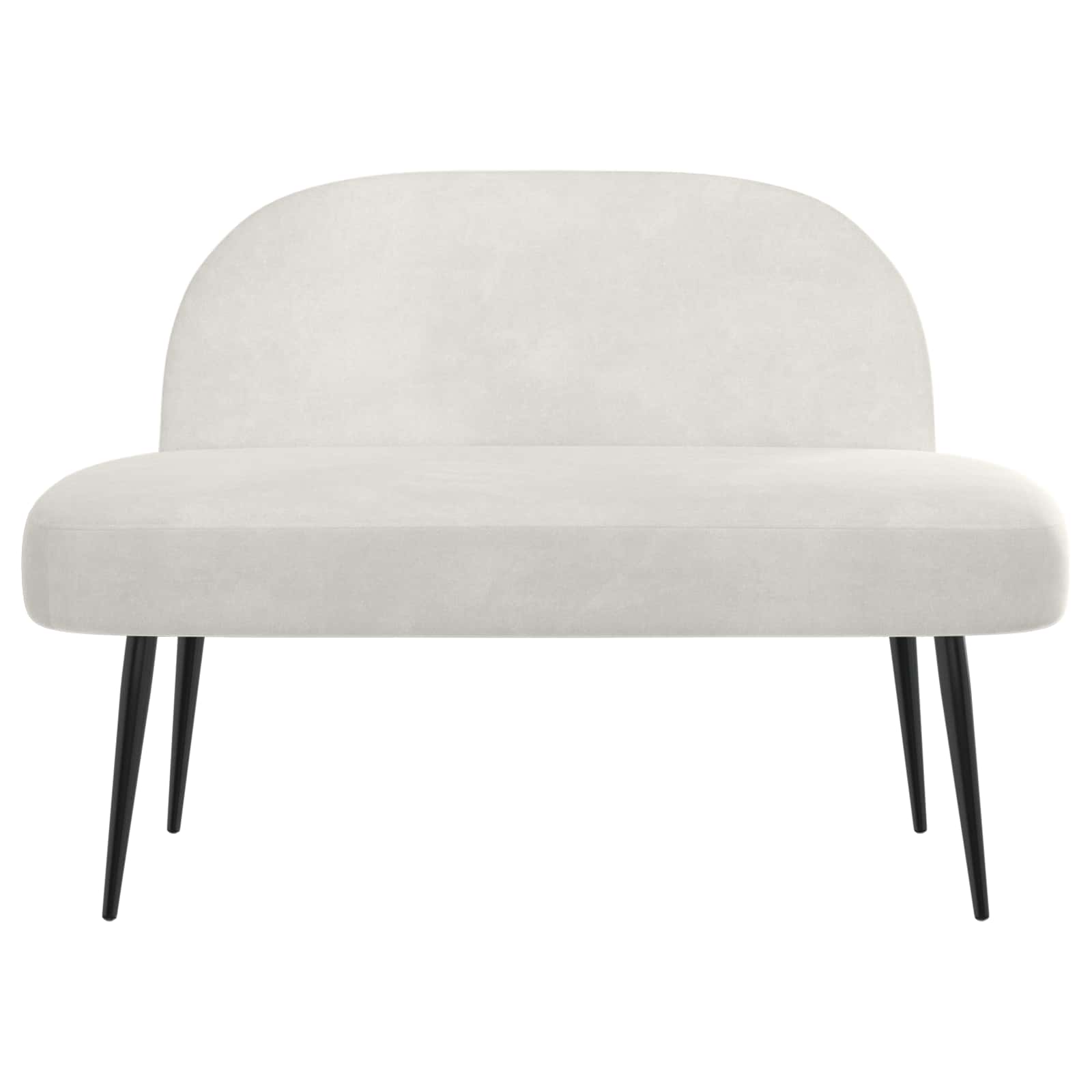 Oblazinjena klop z naslonom Krem 110 x 60 x 76 cm Žamet - slika 3