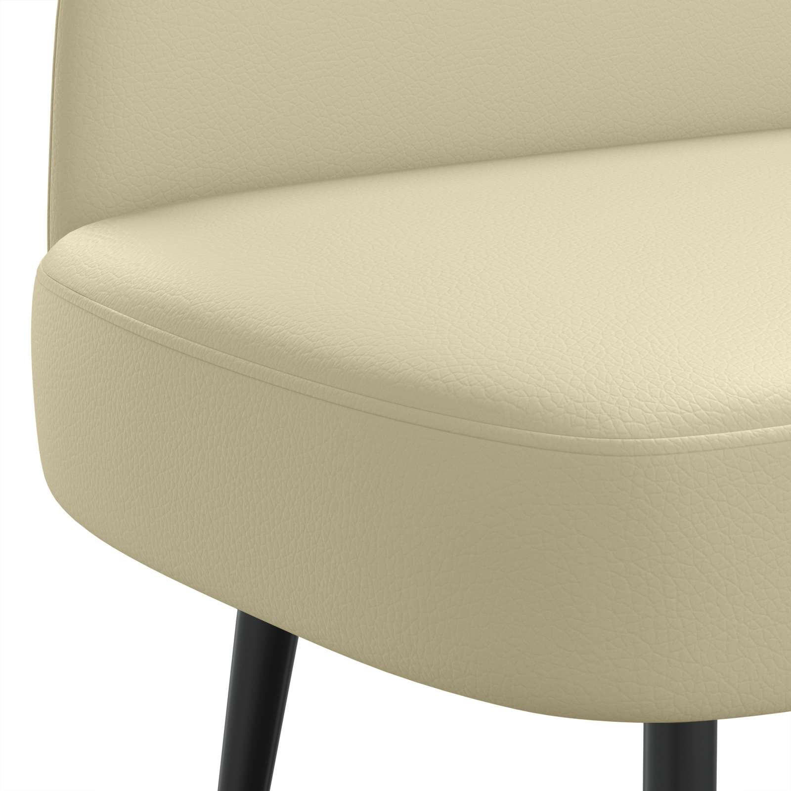 Oblazinjena klop z naslonom Krem 110 x 60 x 76 cm Umetno usnje - slika 5