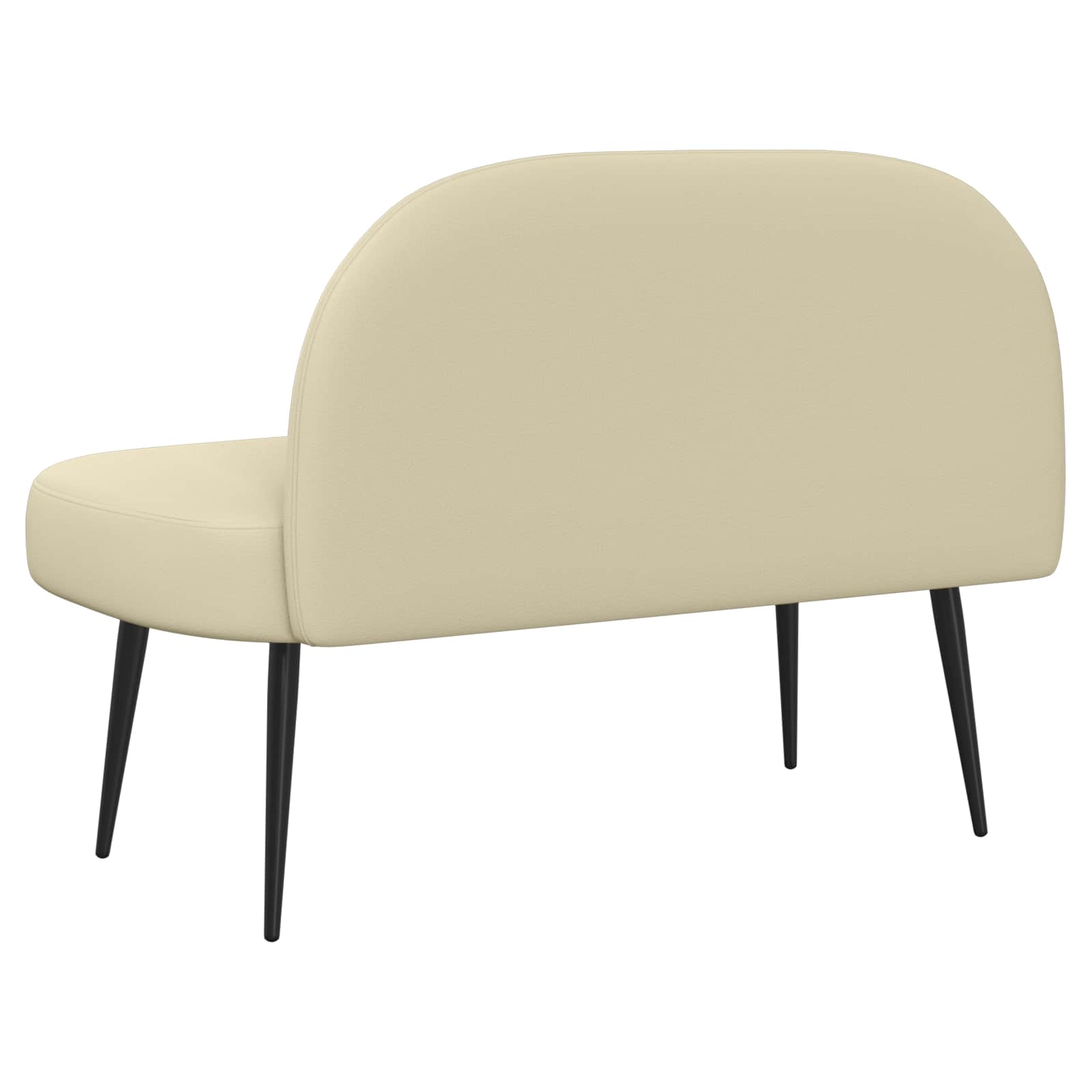 Oblazinjena klop z naslonom Krem 110 x 60 x 76 cm Umetno usnje - slika 4