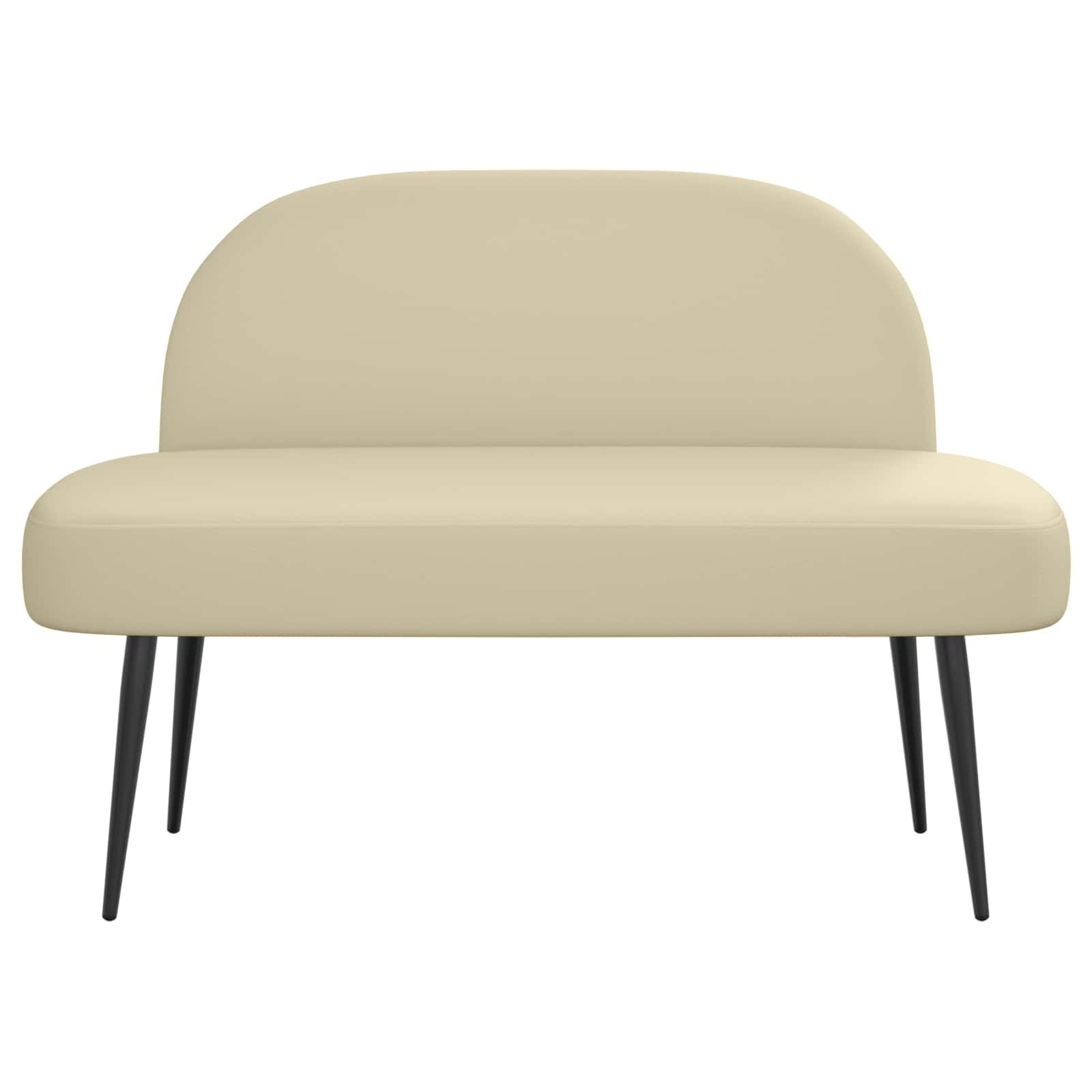 Oblazinjena klop z naslonom Krem 110 x 60 x 76 cm Umetno usnje - slika 3