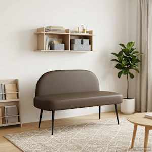Oblazinjena klop z naslonom Siva 110 x 60 x 76 cm Umetno usnje