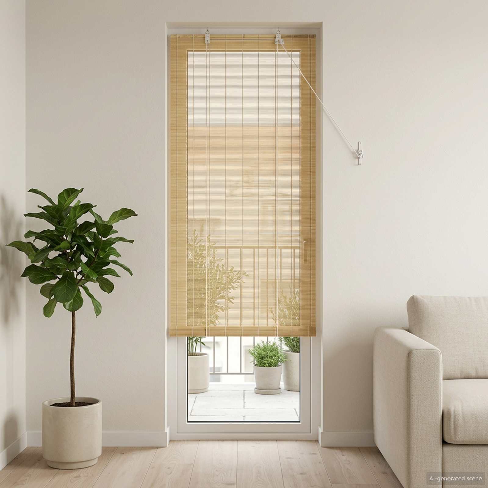 vidaXL Rullegardin Naturfarvet 40 x 220 cm Bambus