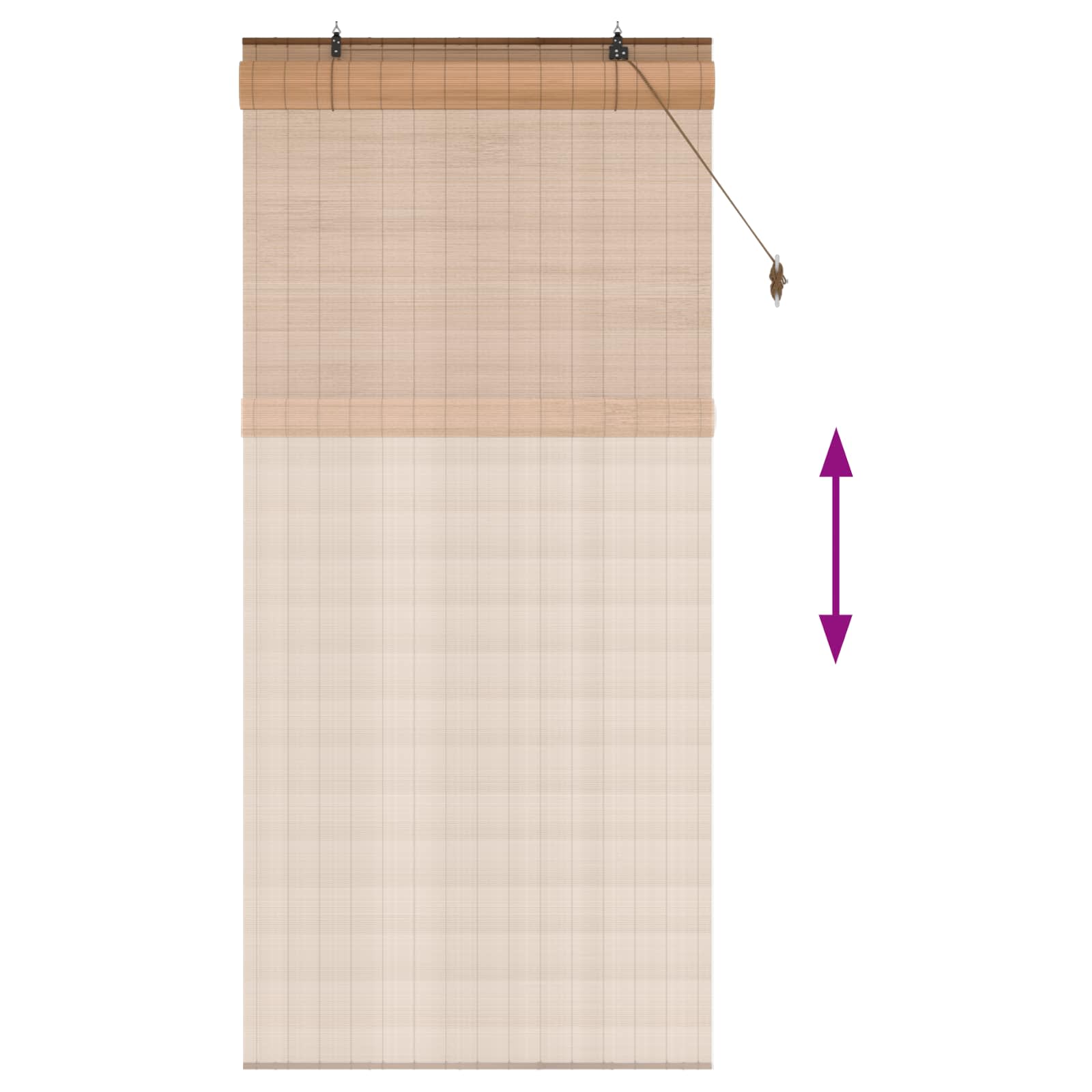 Rolgordijn Bruin 90 x 220 cm Bamboe image 6