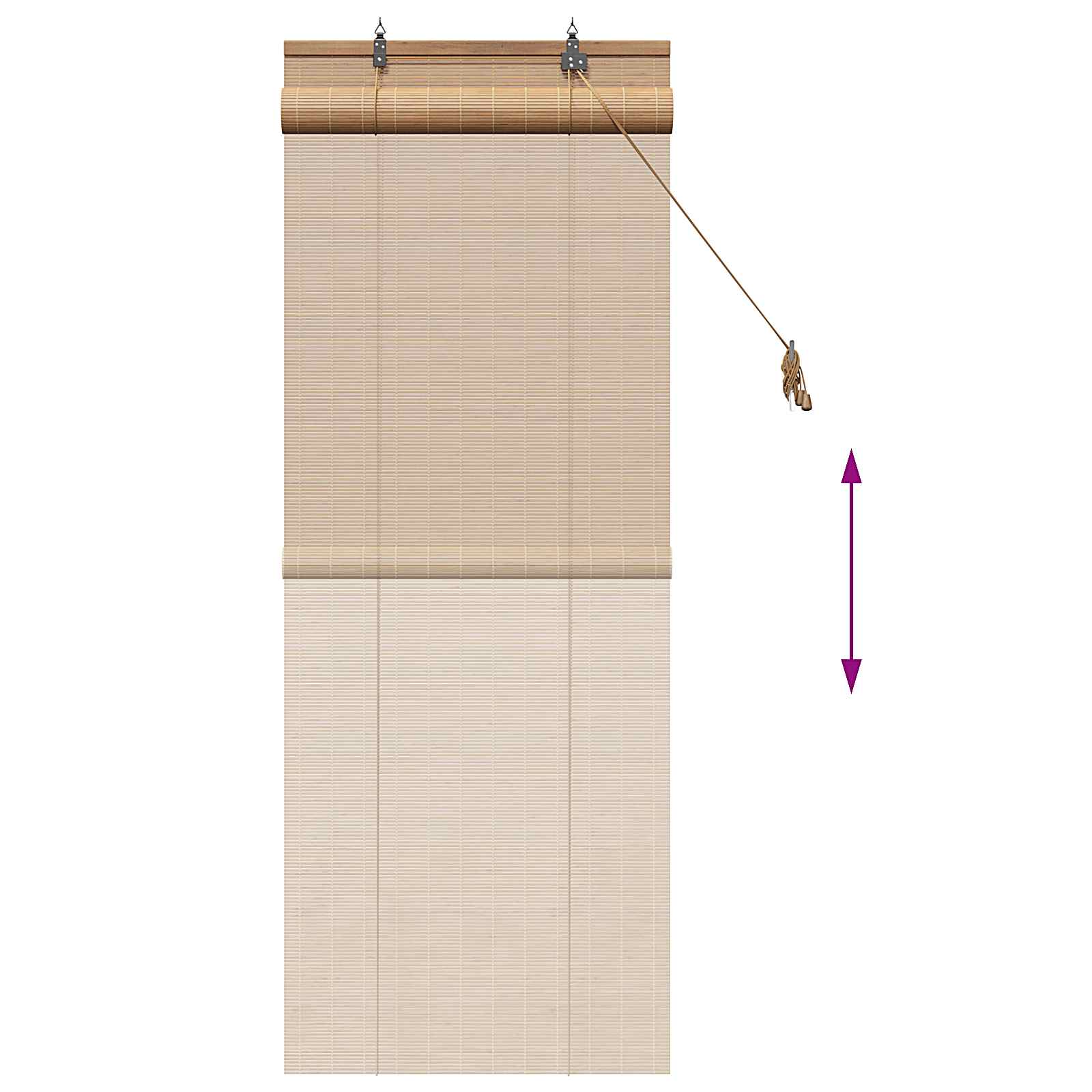 Rolgordijn Bruin 50 x 160 cm Bamboe image 6