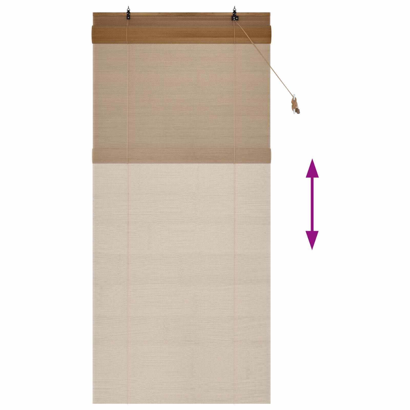 Rolgordijn Bruin 80 x 220 cm Bamboe image 6
