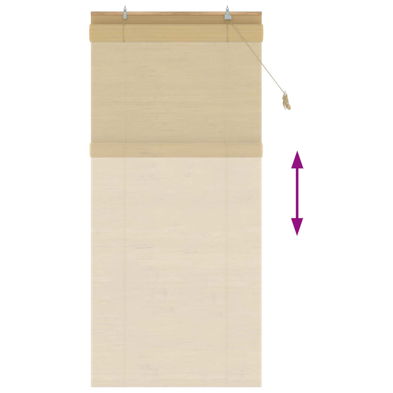 Rolgordijn Naturel 90 x 220 cm Bamboe image 6