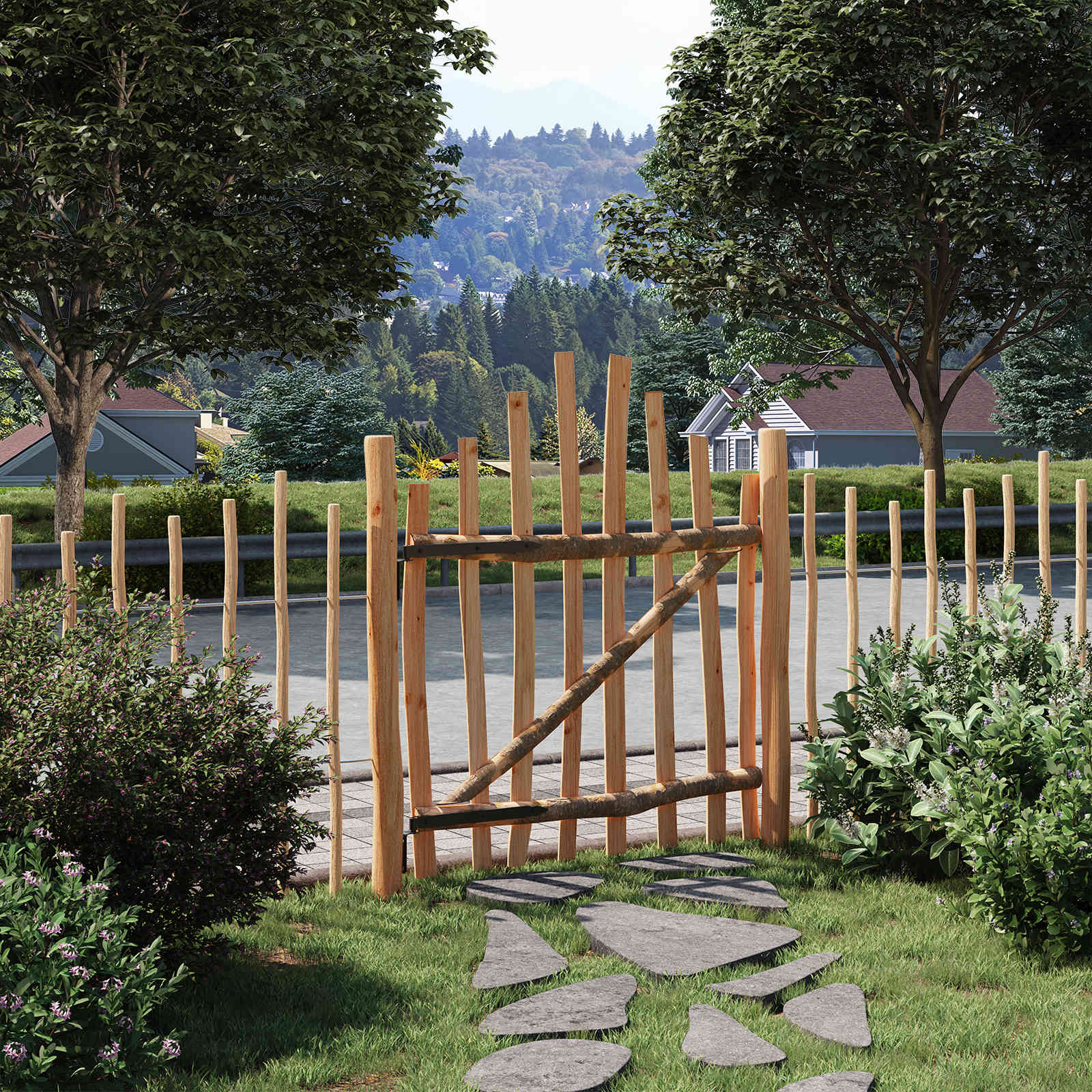 vidaXL Poartă de gard arcuită 100 x 120 cm Lemn de Făglă Impregnat