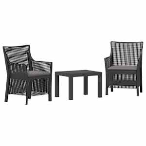 vidaXL Lounge komplekt 3 tk Antratsiit PP