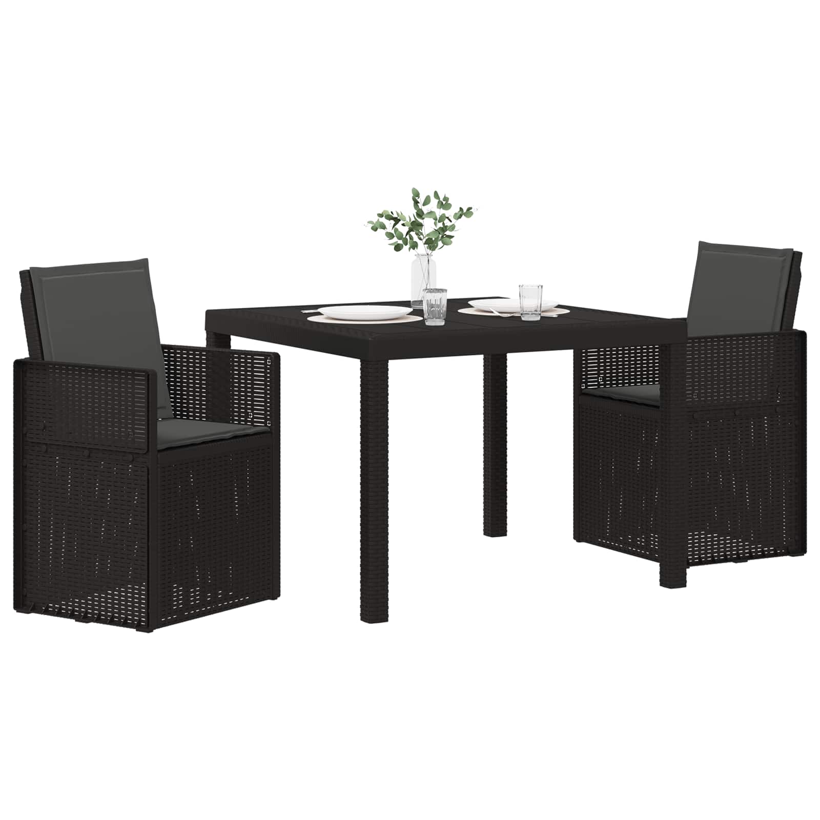 Komplet za jedilnico v vrtu z blazino 3 pcs Antracit PP - slika 3