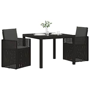Zahradní jídelní souprava s polštářem 3 pcs Antracitová PP - obrázek 3