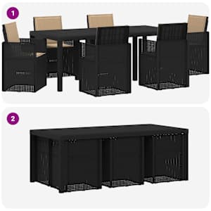 Zahradní jídelní souprava 7 pcs Antracitová a taupe PP - obrázek 10