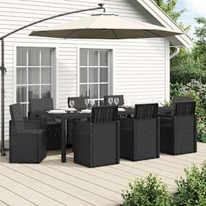 Komplet za jedilnico v vrtu z blazino 9 pcs Antracit PP