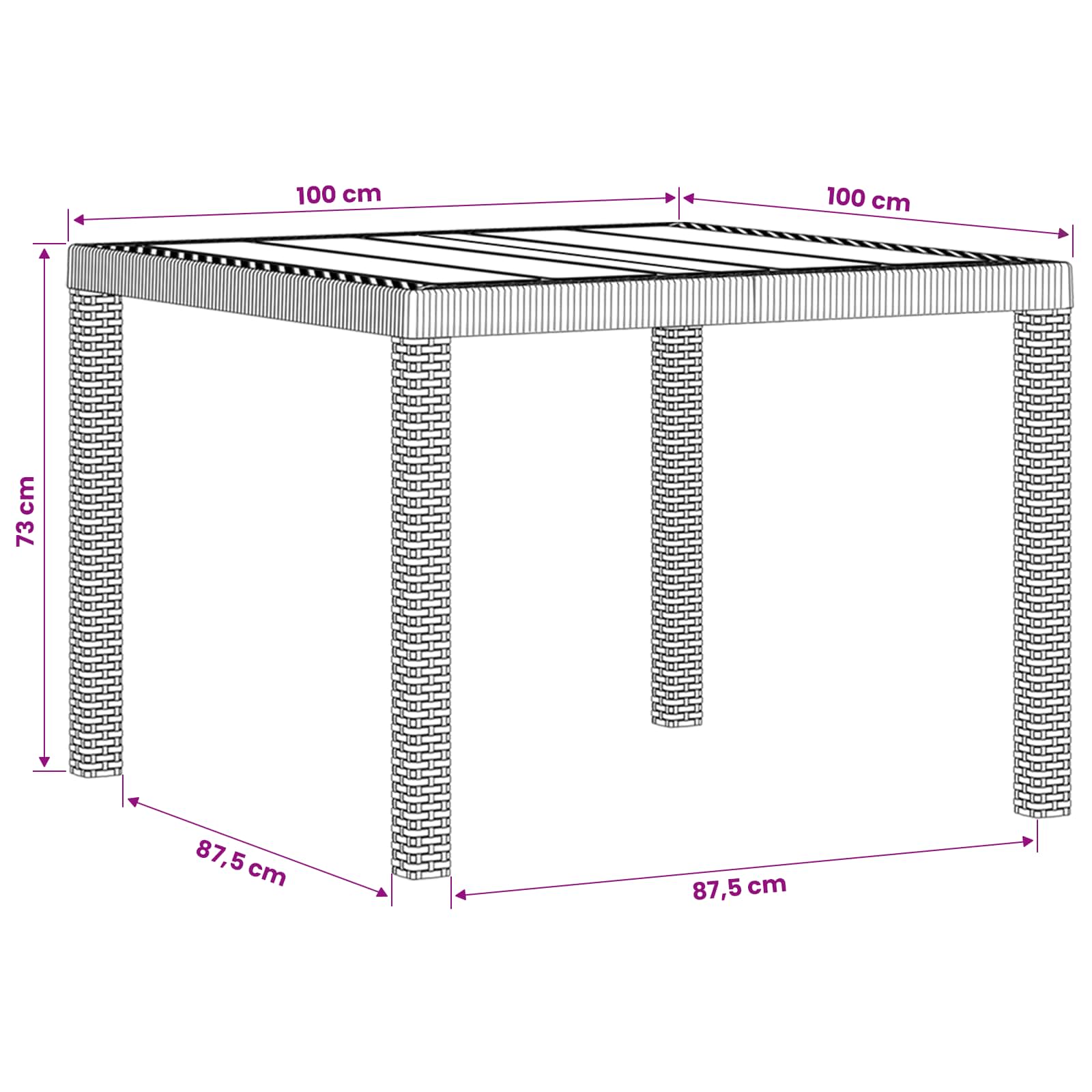vidaXL Garten Essgruppe 5 stk. Braun und Creme 100 cm PP – Bild 11
