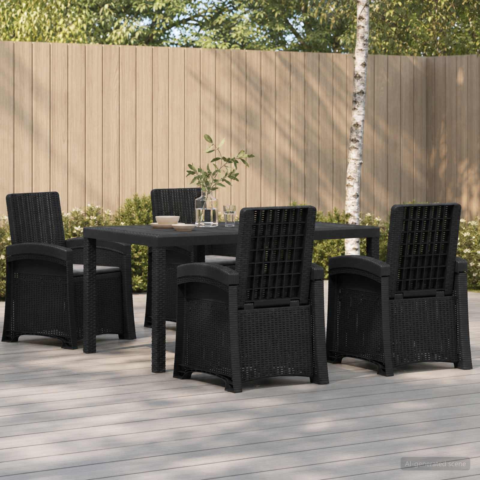 vidaXL Tuin eettafelset 5 st Antracietkleurig PP
