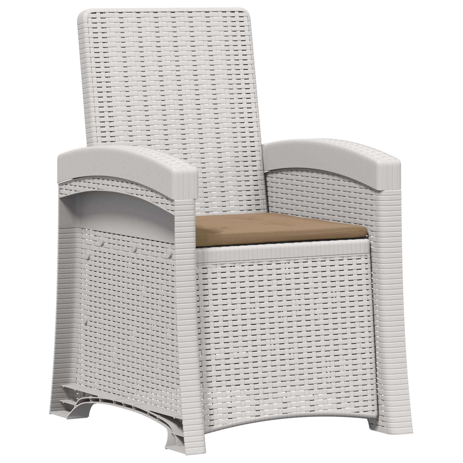 Tuin eettafelset 5 st Wit en Taupe PP - Afbeelding 4