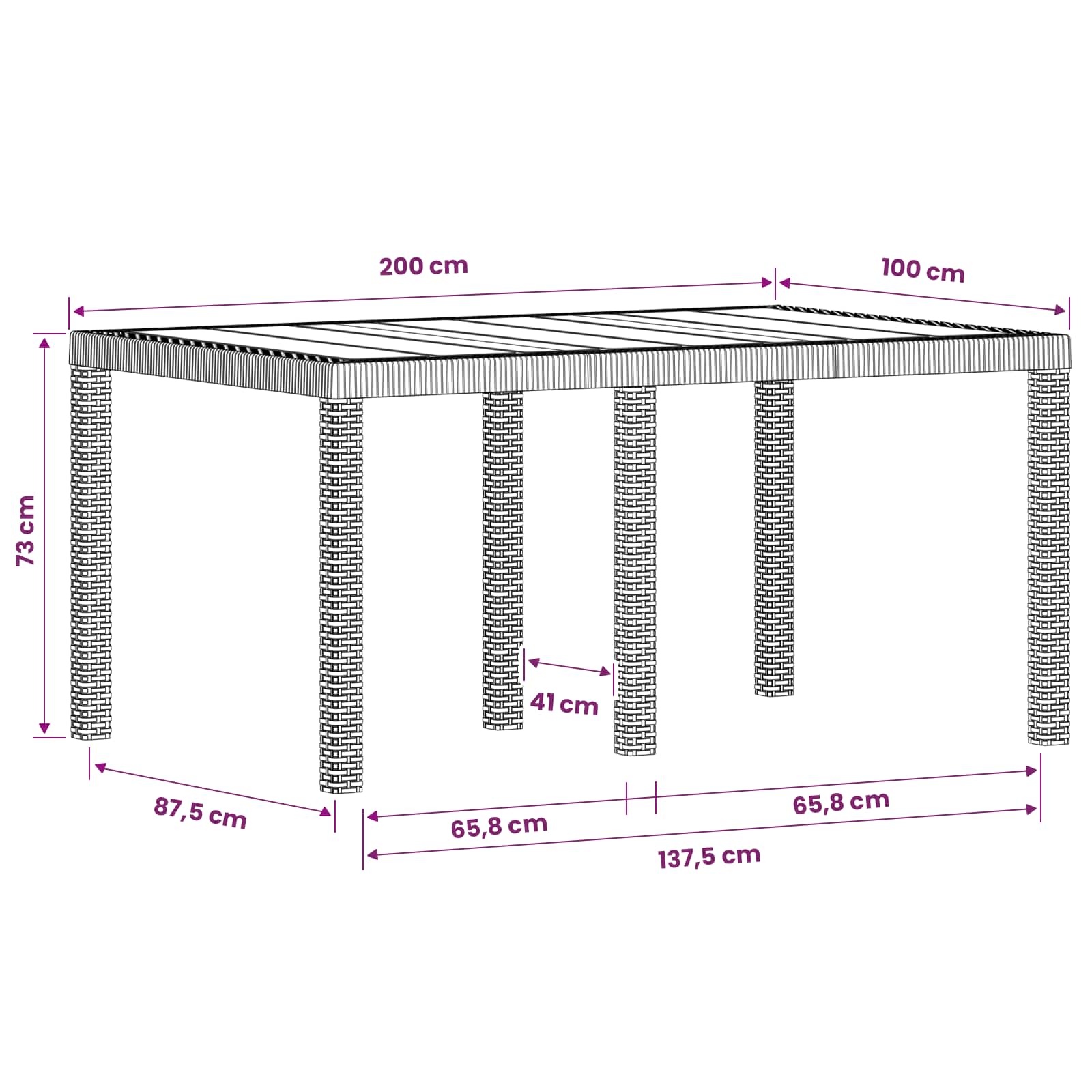 Tuin eettafelset 5 st Wit en Taupe PP - Afbeelding 11